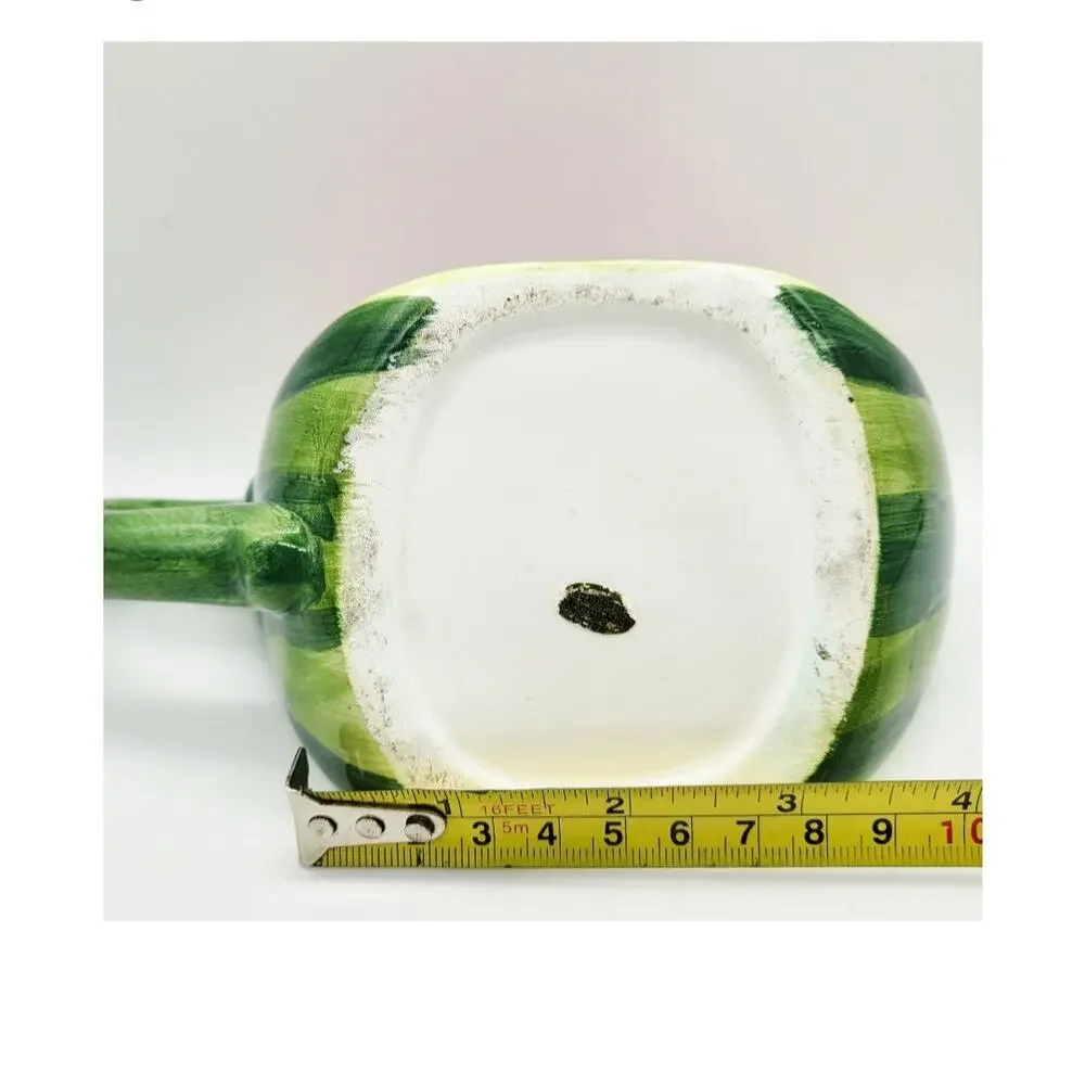 Ceramic Watermelon Plate & Tea Cup Summer Decor Vintage Handmade Bundle LOT Set
